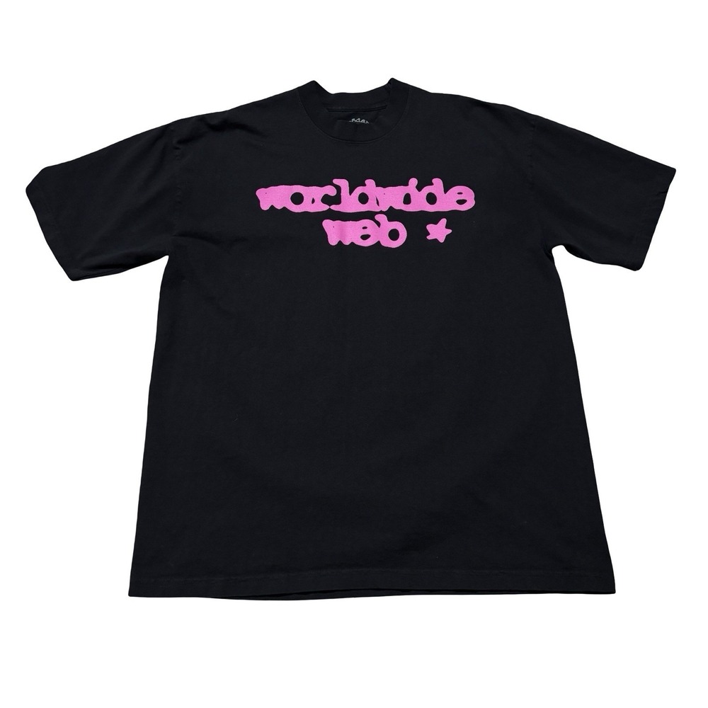 Sp5der Worldwide Men's Heavyweight Double Sided Logo Shirt Black/Pink 4/XL 24x30
